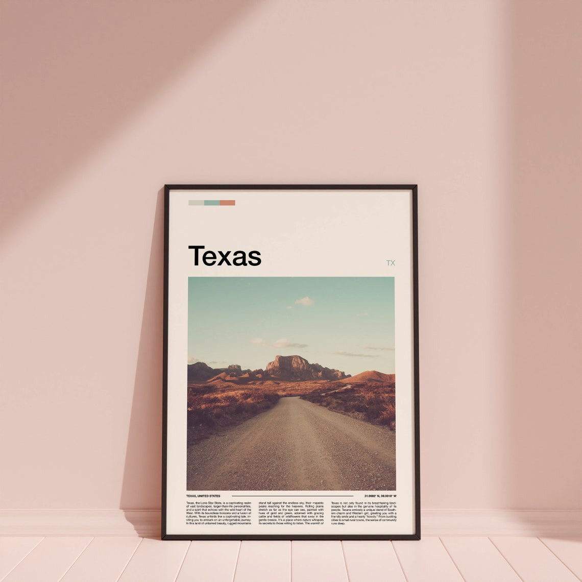 Texas Rugged Desert Road Mountain Wilderness Scenic Photo Poster - Image 3