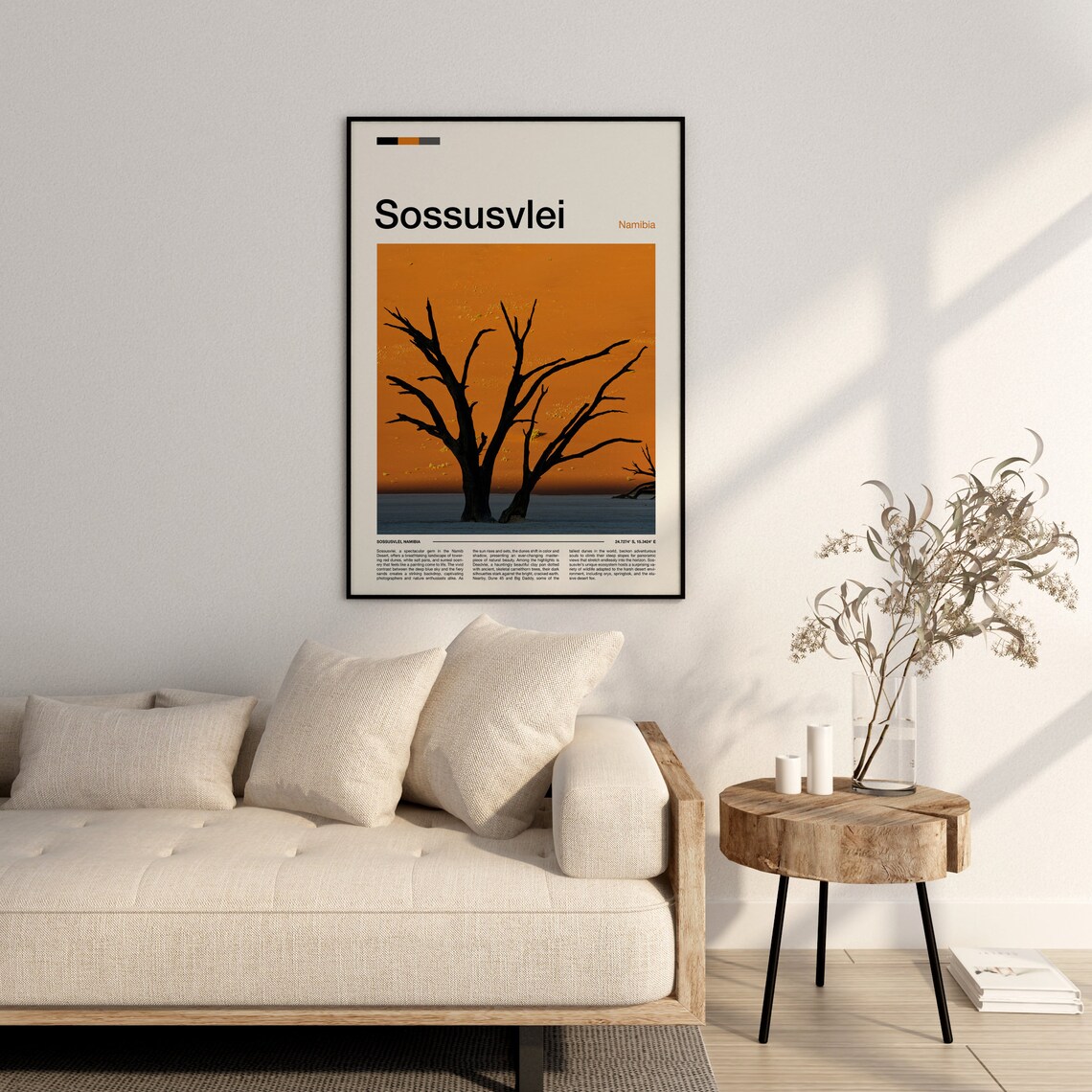 Sossusvlei Namibia Deadvlei Dead Tree Orange Dune Travel Poster - Image 3