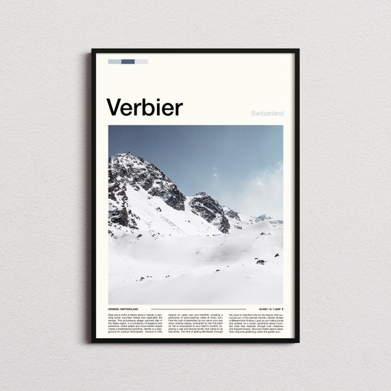 Verbier Print Verbier Poster Verbier Wall Art Verbier Art Print Verbier Photo Ski Resort Print Skiing Prints