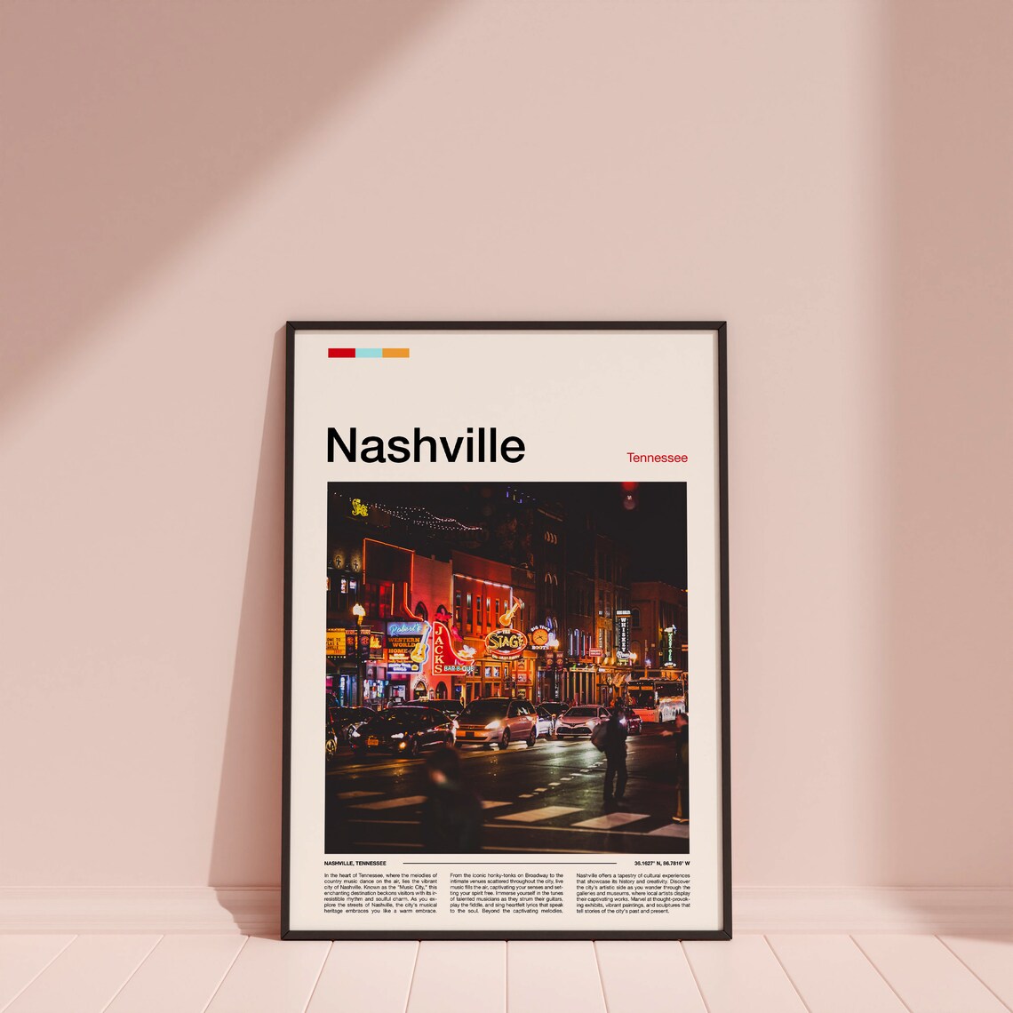 Nashville Print Nashville Poster Nashville Wall Art Tennessee Art Print Nashville Photo - Image 3