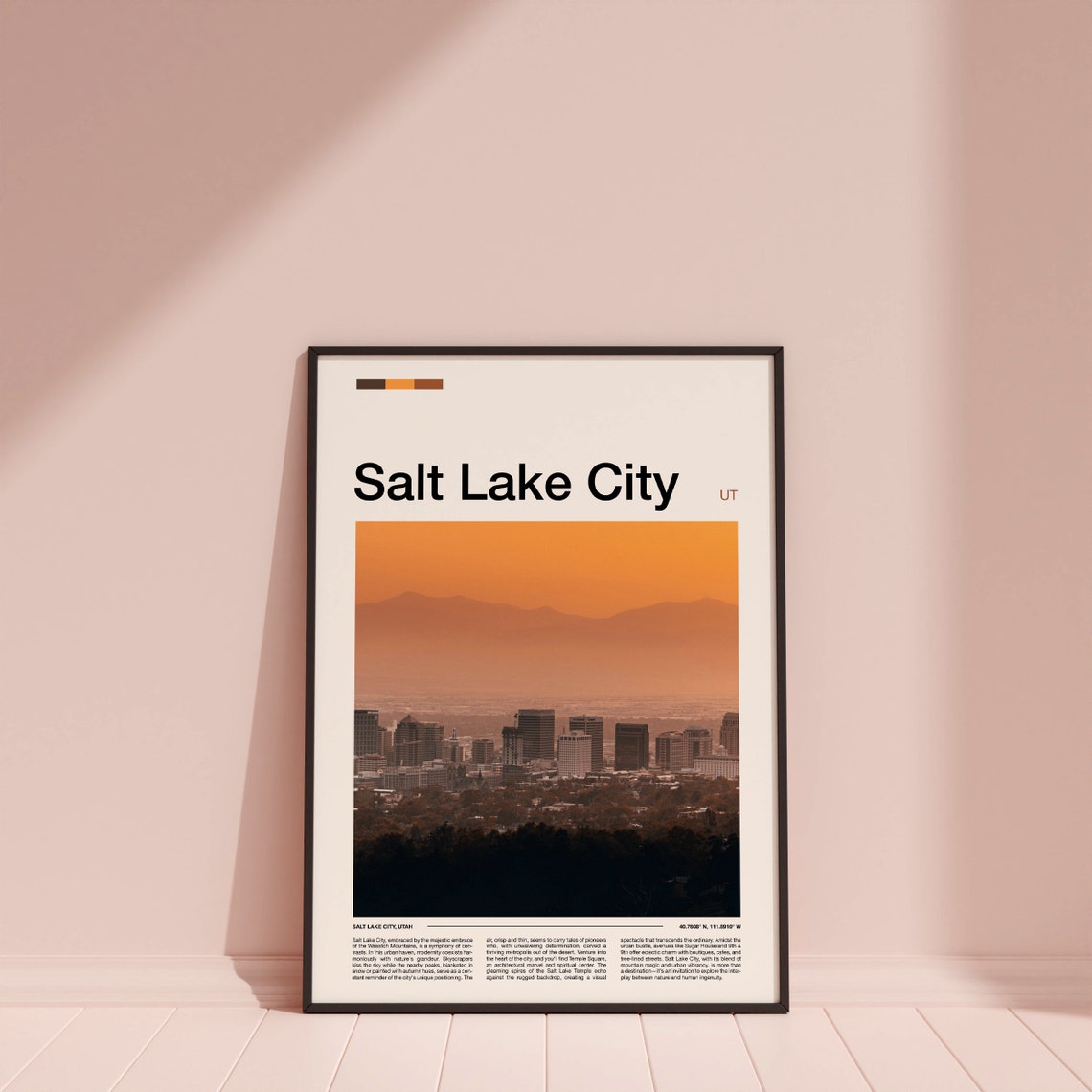 Salt Lake City Print Salt Lake City Poster Salt Lake City Wall Art Utah Art Print Salt Lake City Photo - Image 4