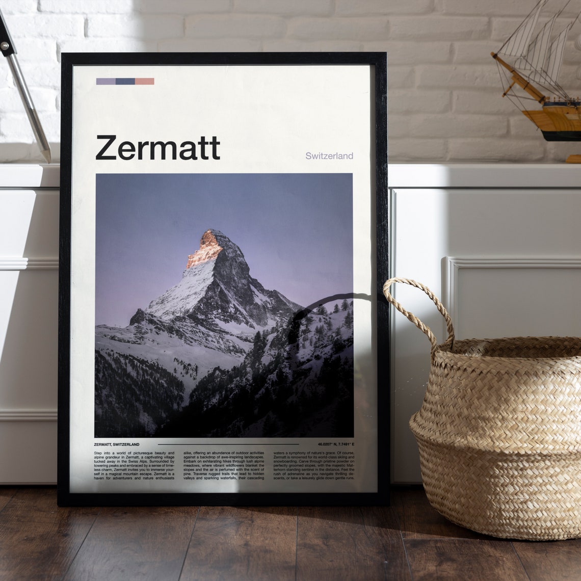 Zermatt Matterhorn at Dusk Snowy Peak Switzerland Travel Poster - Image 5