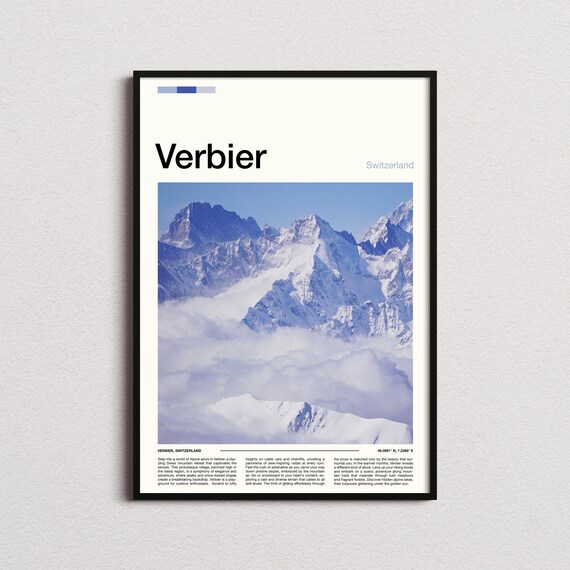 Verbier Switzerland Majestic Snowy Alpine Peaks Photo Poster