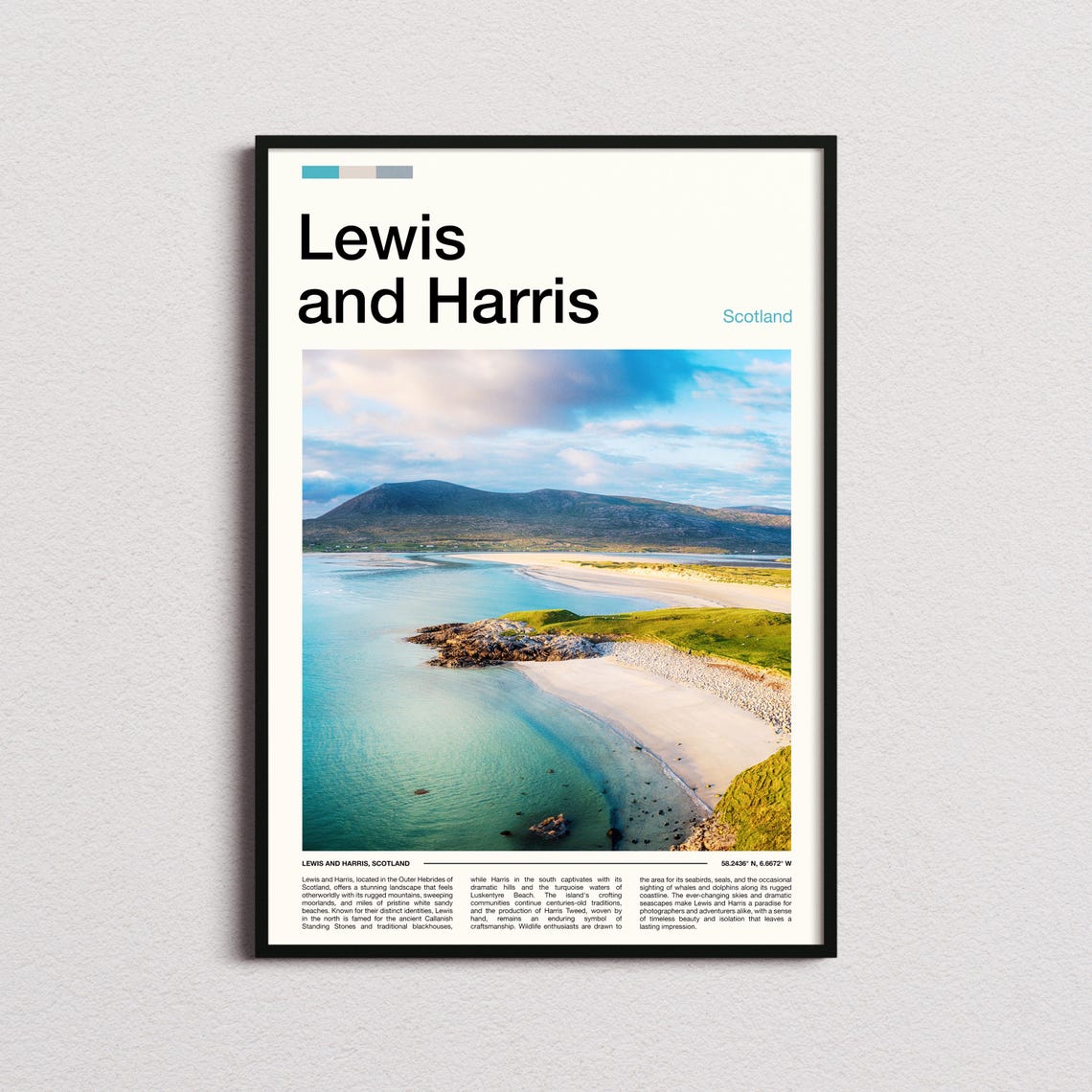 Lewis and Harris Scotland Turquoise Beach Coast Photography Poster