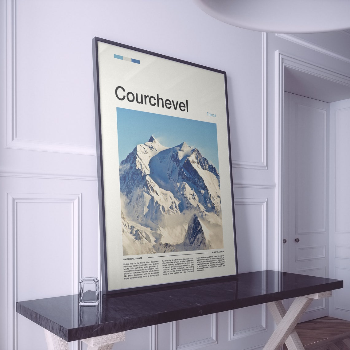 Courchevel France Snow Capped Alpine Peak Luxury Ski Travel Poster - Image 2