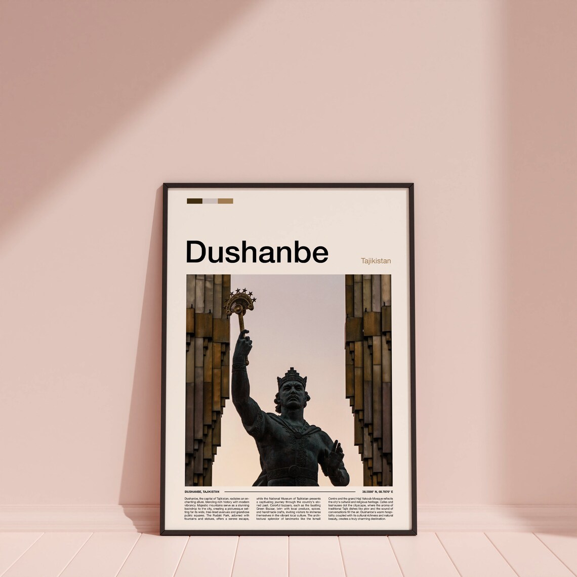 Dushanbe Tajikistan Ismoil Somoni Statue Bronze Detail Travel Poster - Image 4