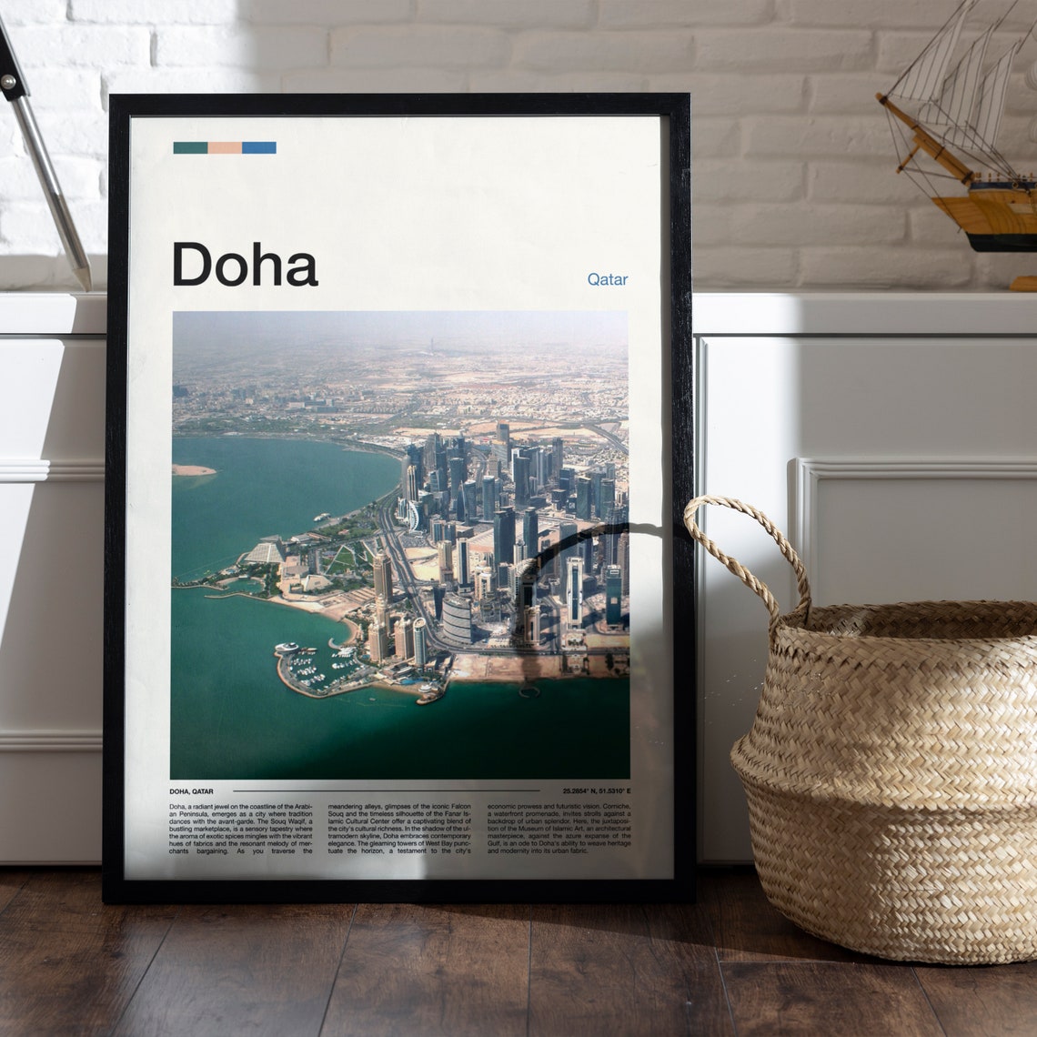 Doha Qatar West Bay Skyline Aerial View Cityscape Photography Poster - Image 5