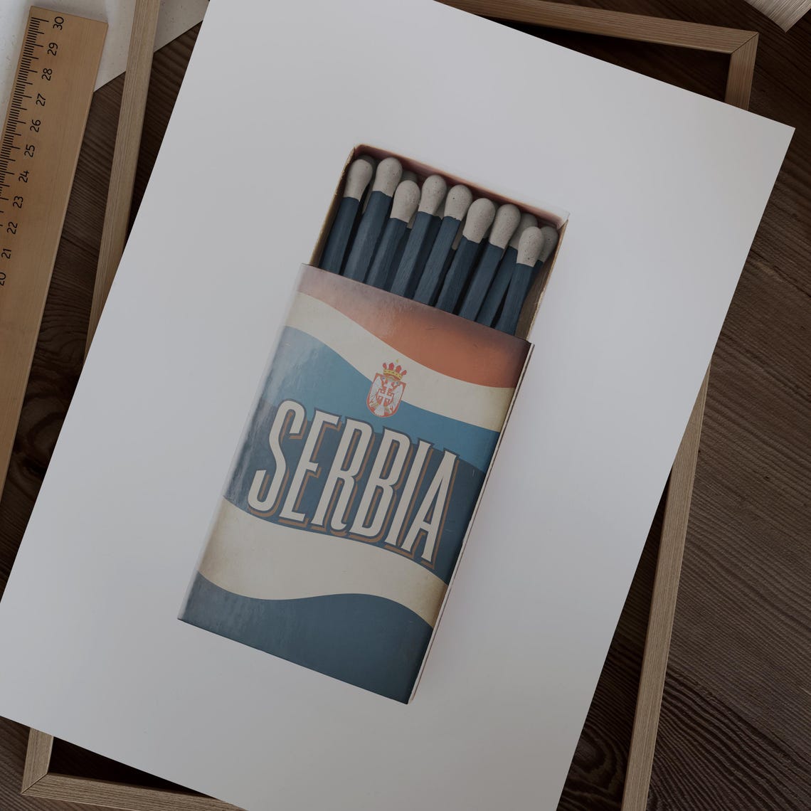 Serbia Matchbox Print Serbia Print Serbia Poster Serbia Wall Art Serbia Art Print Serbia Gifts - Image 2