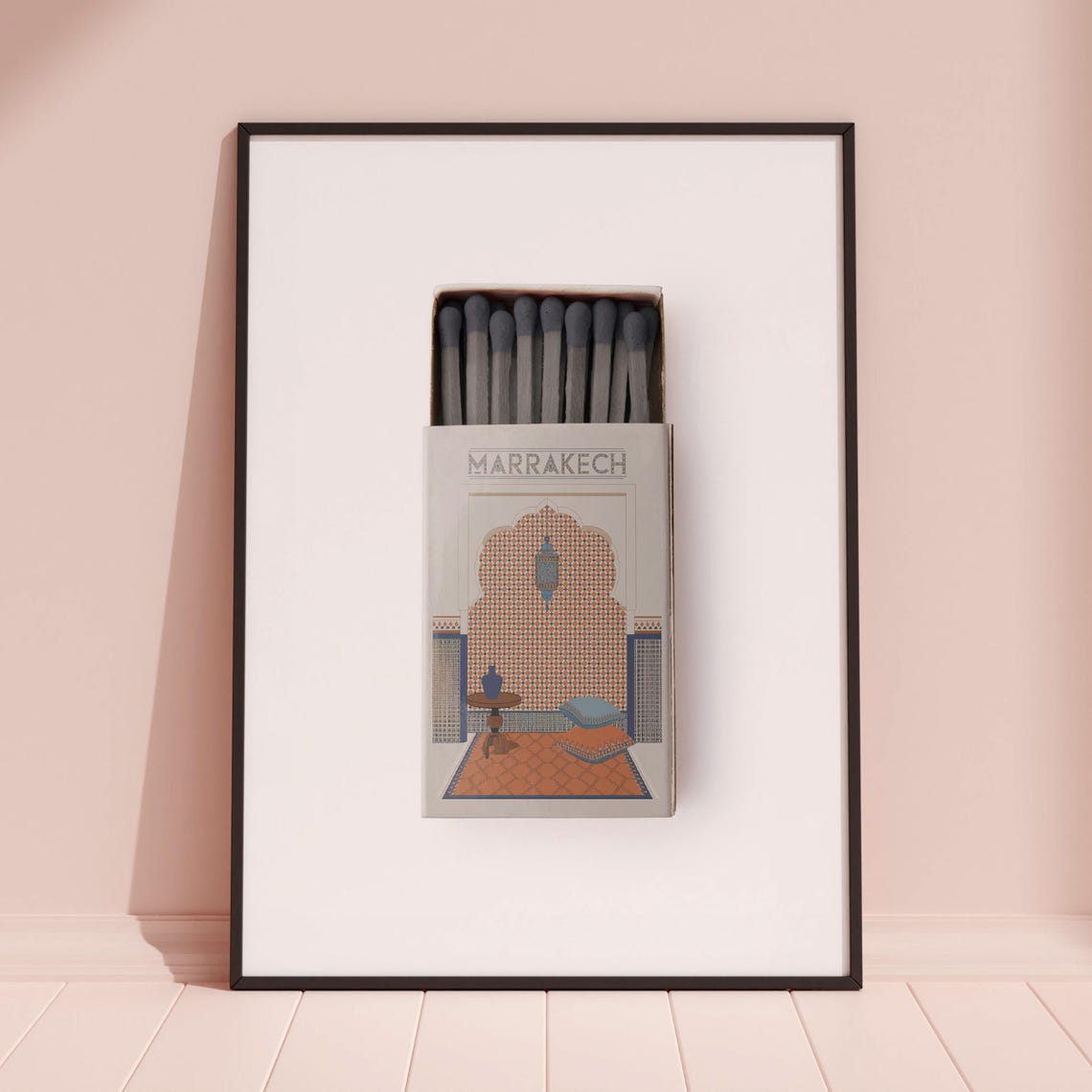 Marrakech Morocco Matchbox Riad Courtyard Style Art Travel Poster - Image 3