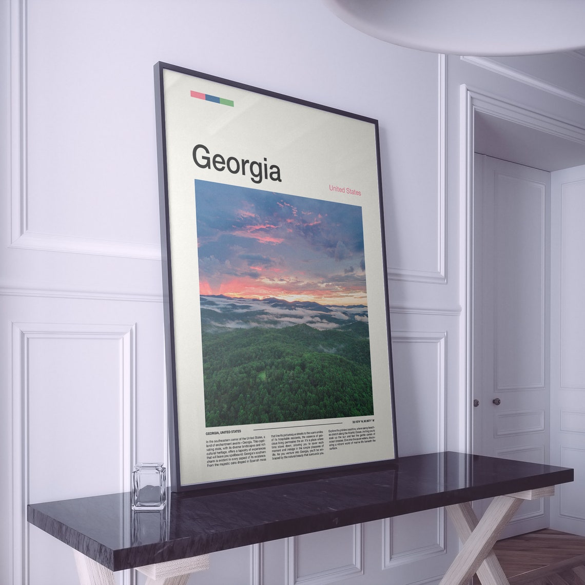 Georgia Blue Ridge Mountains Sunrise Mist Forest View Poster - Image 2