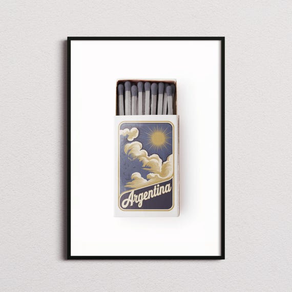 Argentina Matchbox Print Argentina Print Argentina Poster Argentina Wall Art Argentina Art Print Argentina Gifts