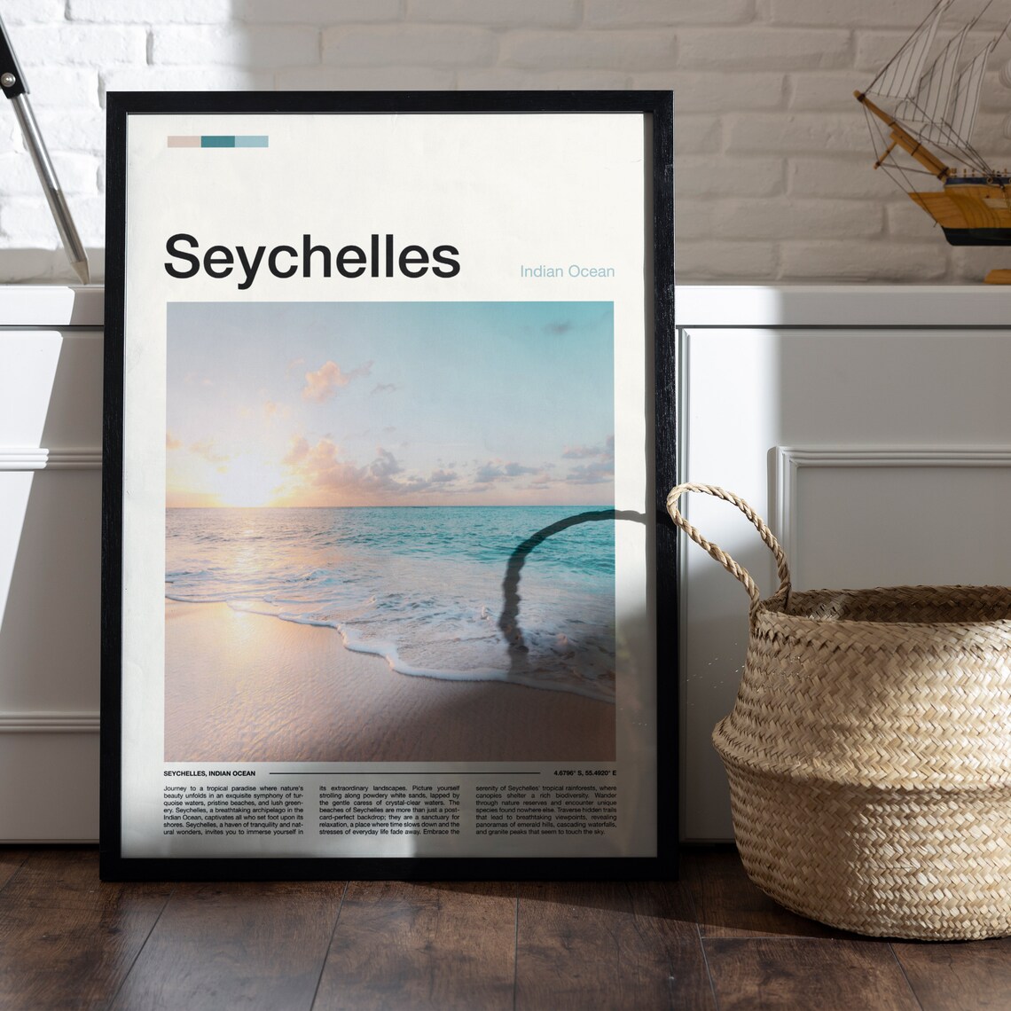 Seychelles Indian Ocean Sunset Beach Tropical Paradise Poster - Image 5
