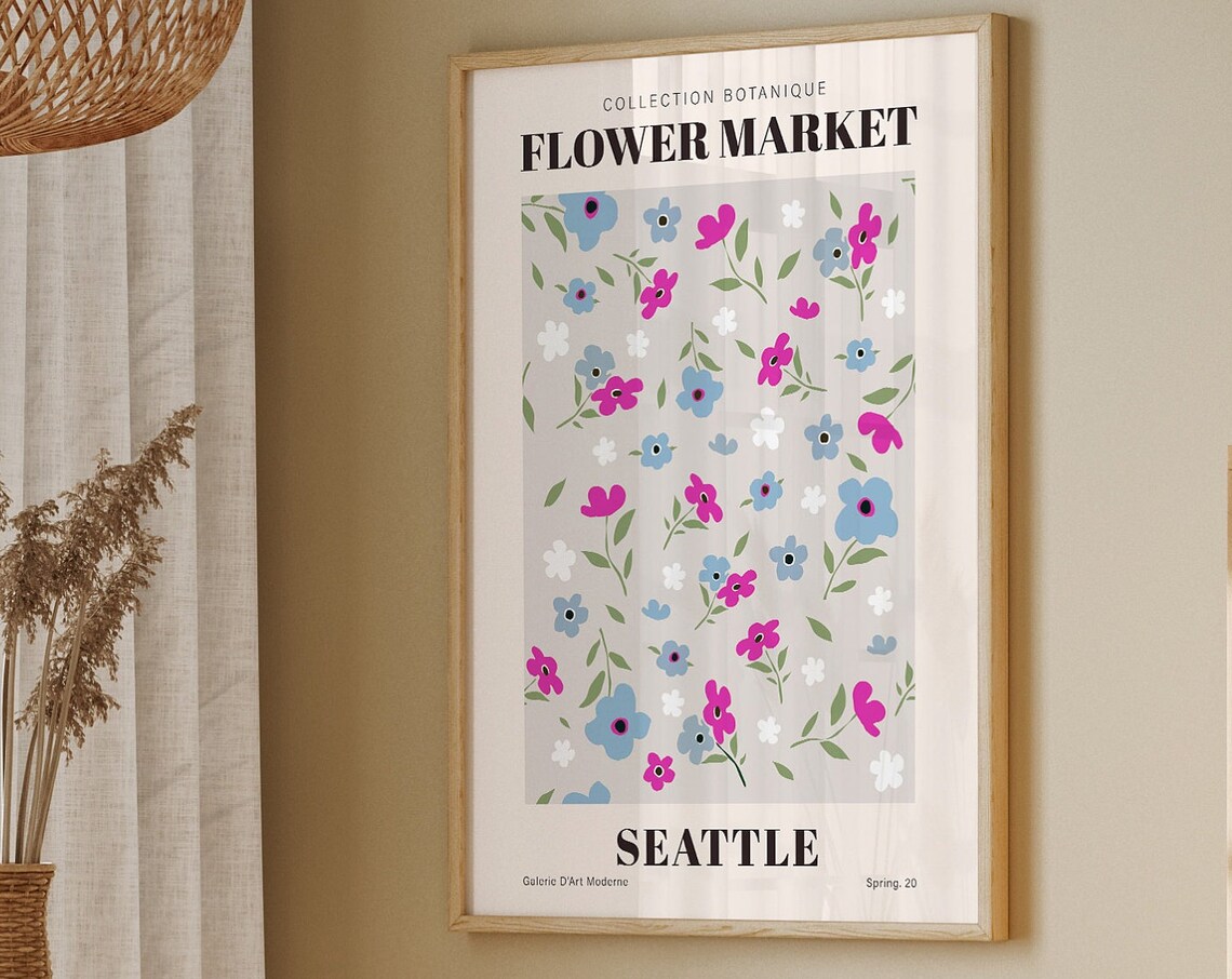Seattle Flower Market Retro Floral Museum Poster - Image 2