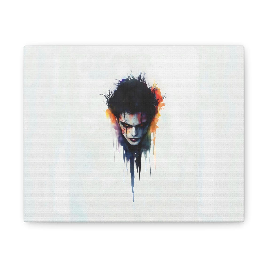 Melting Dark Villain Face Watercolor Gothic Horror Night Poster - Image 2