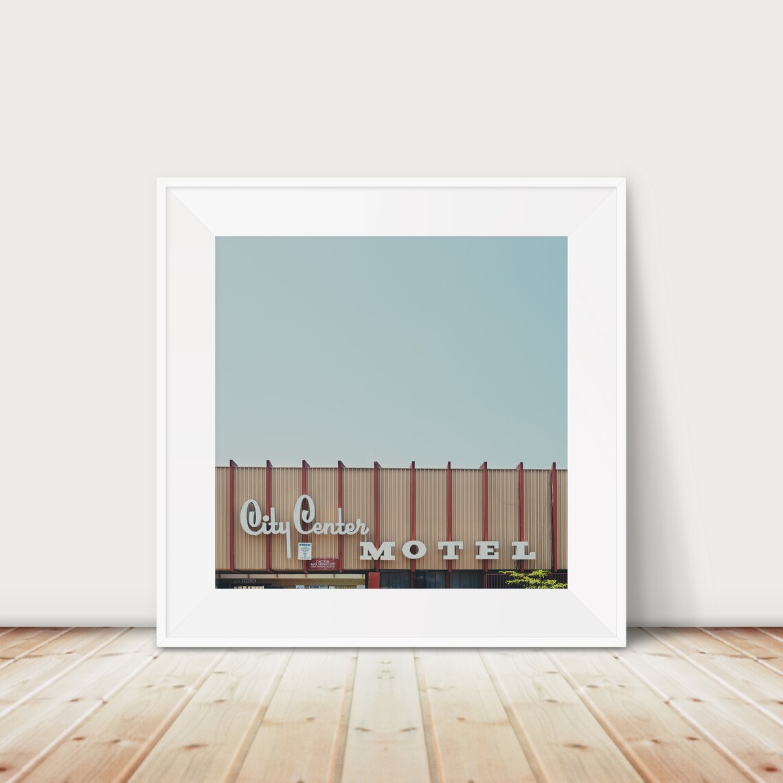 City Center Motel Retro Roadside Sign Vintage Americana Photo Print