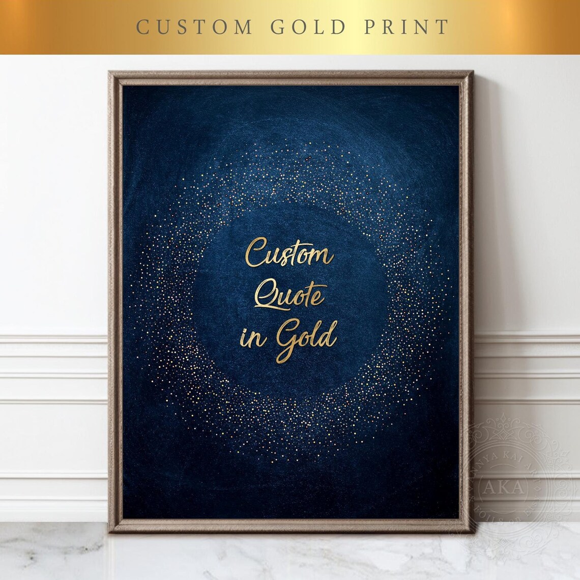 Custom Quote Metallic Text Typography Art Print
