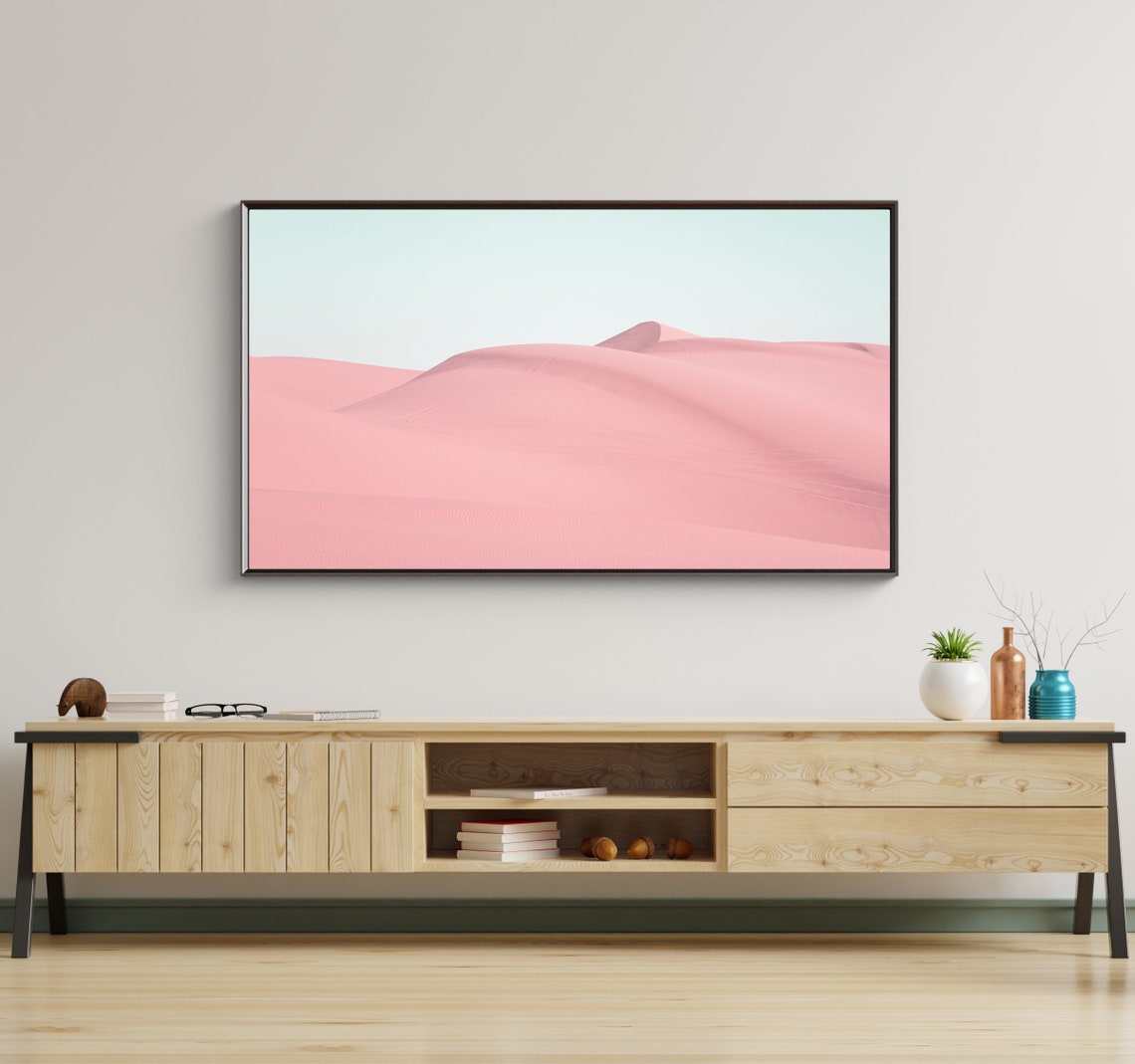 Pink Sand Dunes Pastel Desert Minimalist Landscape Photo Poster - Image 2