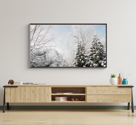 Snowy Tree Landscape Winter Art Poster Print