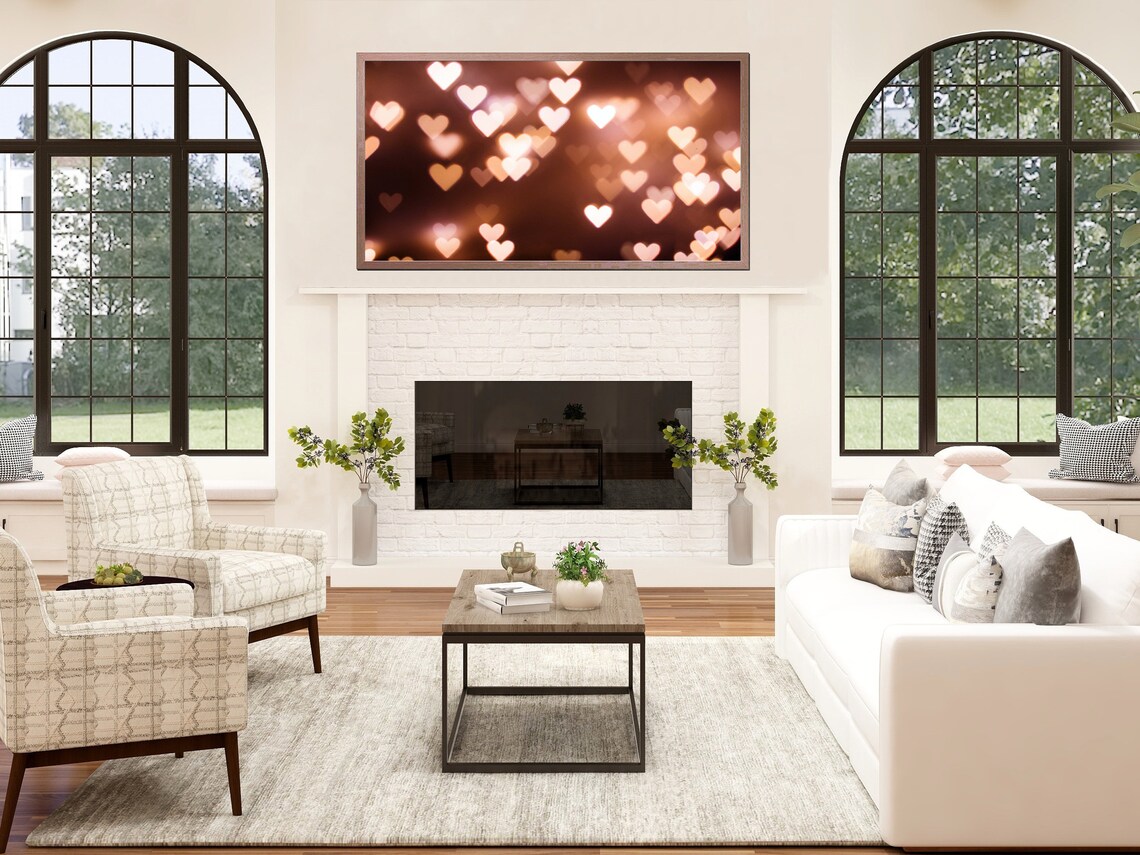 Heart Bokeh Lights Warm Romantic Valentine Wall Art Photography - Image 3