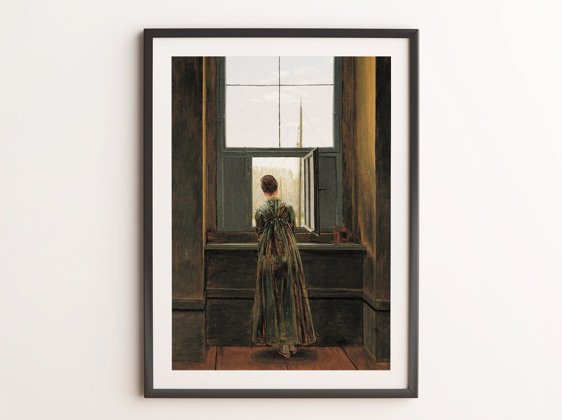 Caspar David Friedrich Woman At The Window Romanticism Oil Painting Poster - Image 4