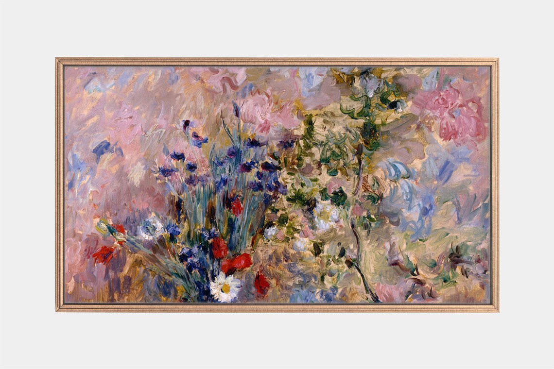 Vintage Flowers Still Life Art Print for TV Art