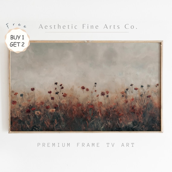 Vintage Autumn Wildflowers Frame Tv Art Moody Fall Art For Tv Autumn Decor For Frame Tv Art Neutral Fall Floral Art File