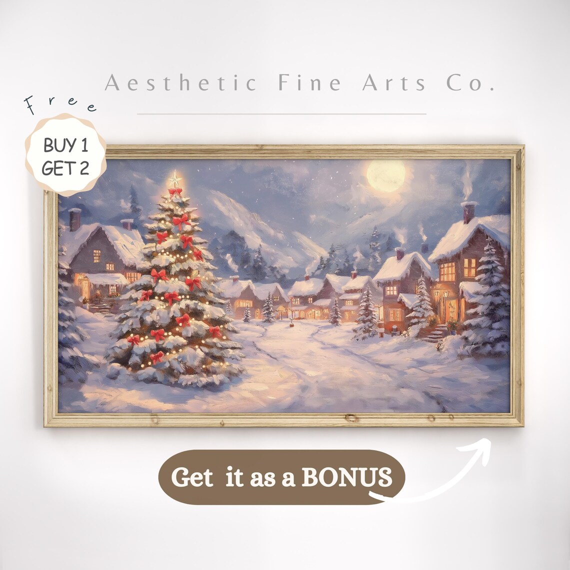 Vintage Outdoor Ice Skating Rink Snowy Park Day Winter Art Poster - Image 3