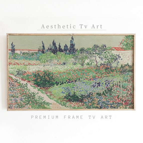 Frame Tv Art Van Gogh Inspired Art Farmhouse Wall Art Decor Wildflowers Garden Oil Painting Cottagecore Decor
