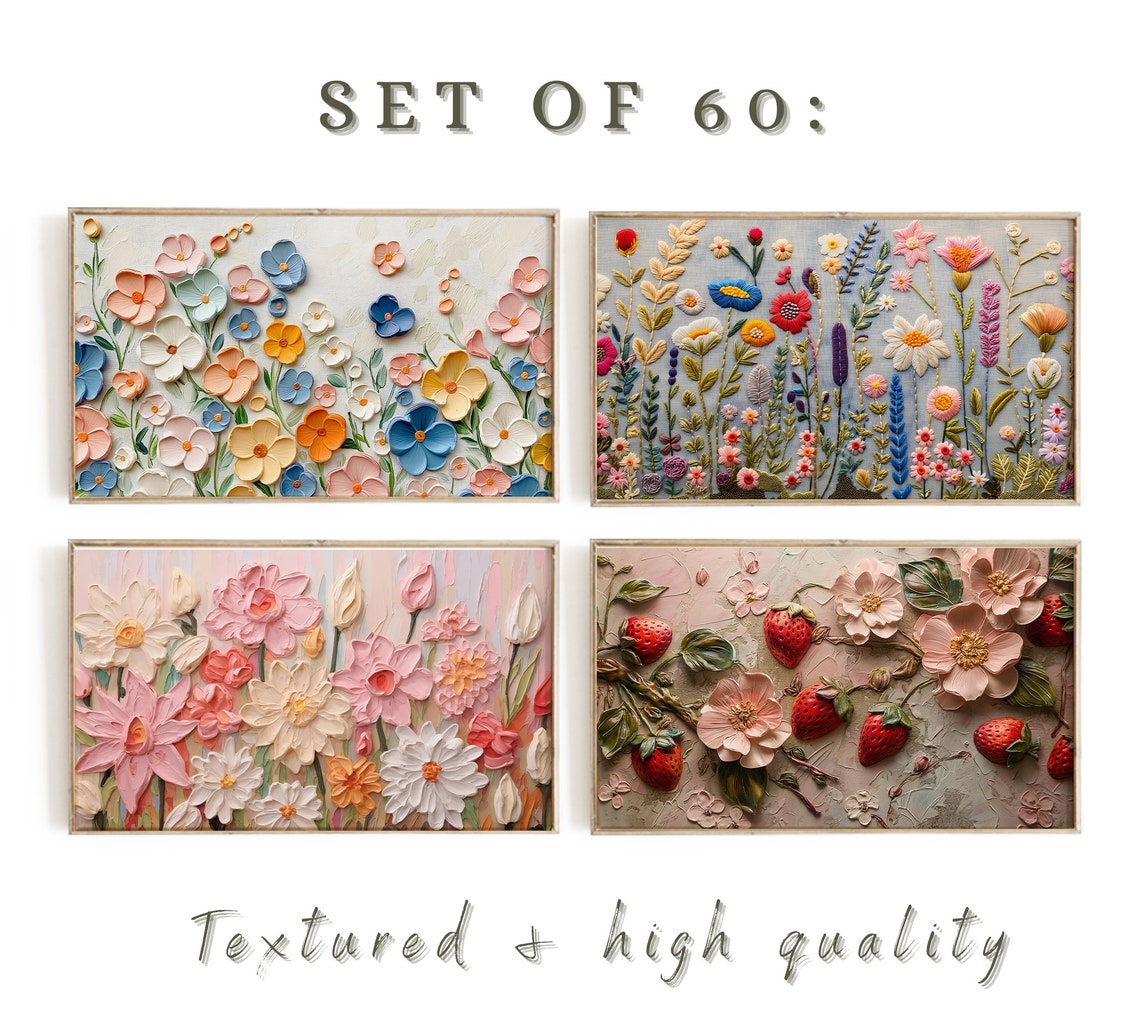 Spring Mega Bundle 60 Floral Art Files Collection Digital Poster - Image 3