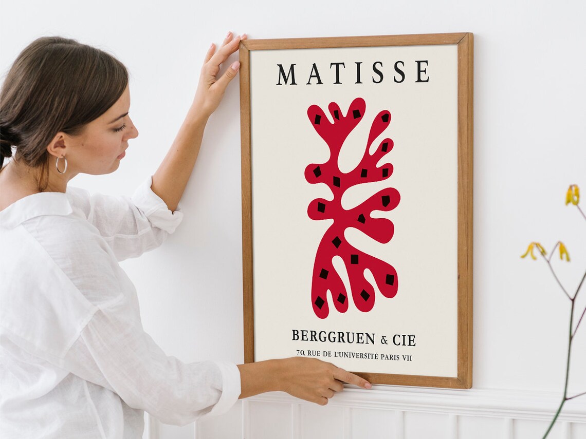 Henri Matisse Red Coral Organic Cut Out Berggruen Paris Gallery Poster - Image 4