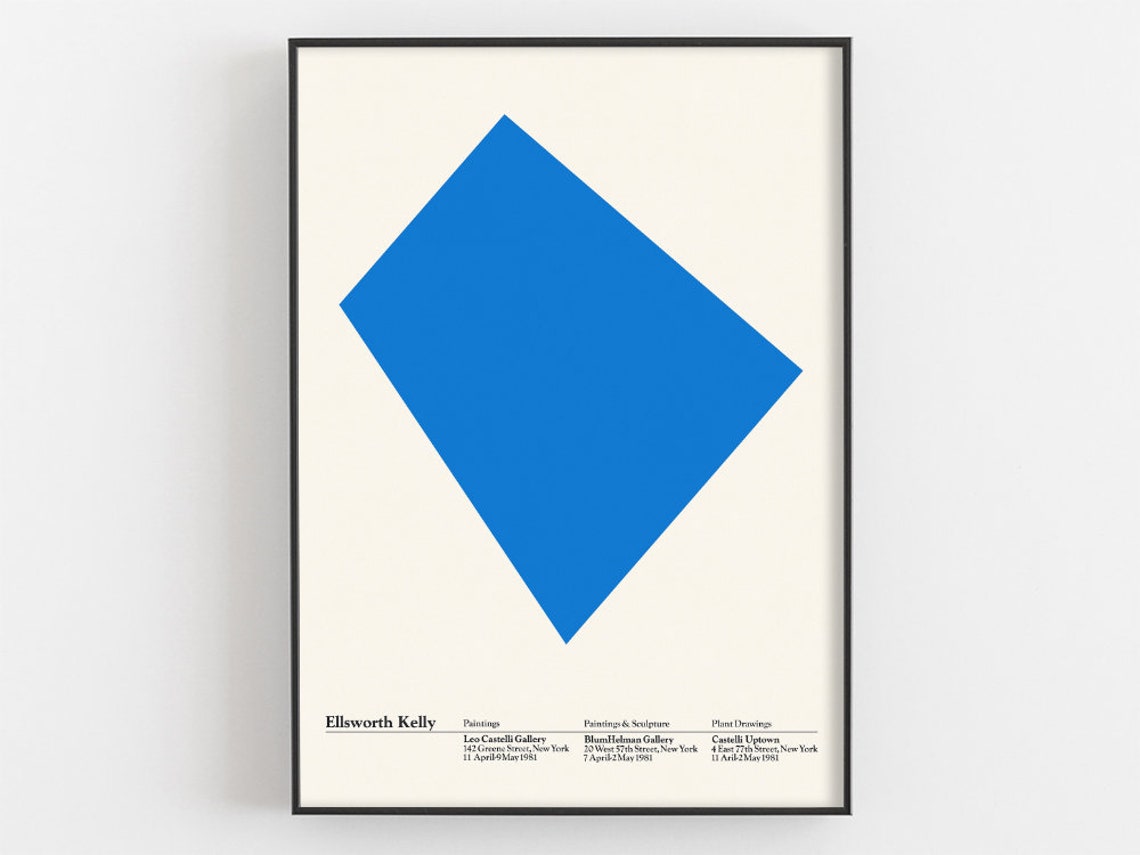 Ellsworth Kelly Blue Diamond Hard Edge 1981 New York Gallery Poster