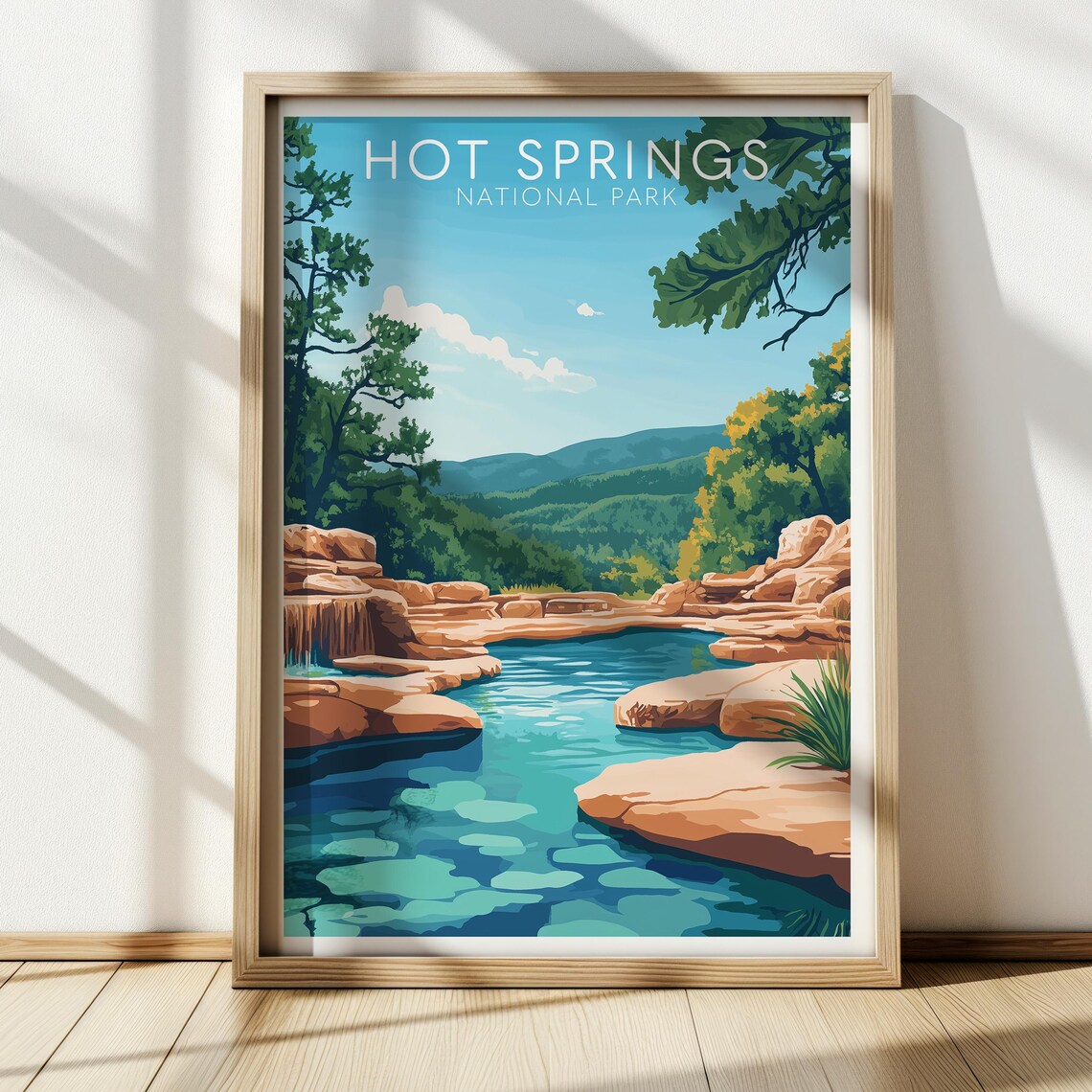 Hot Springs National Park Vintage Arkansas Travel Poster