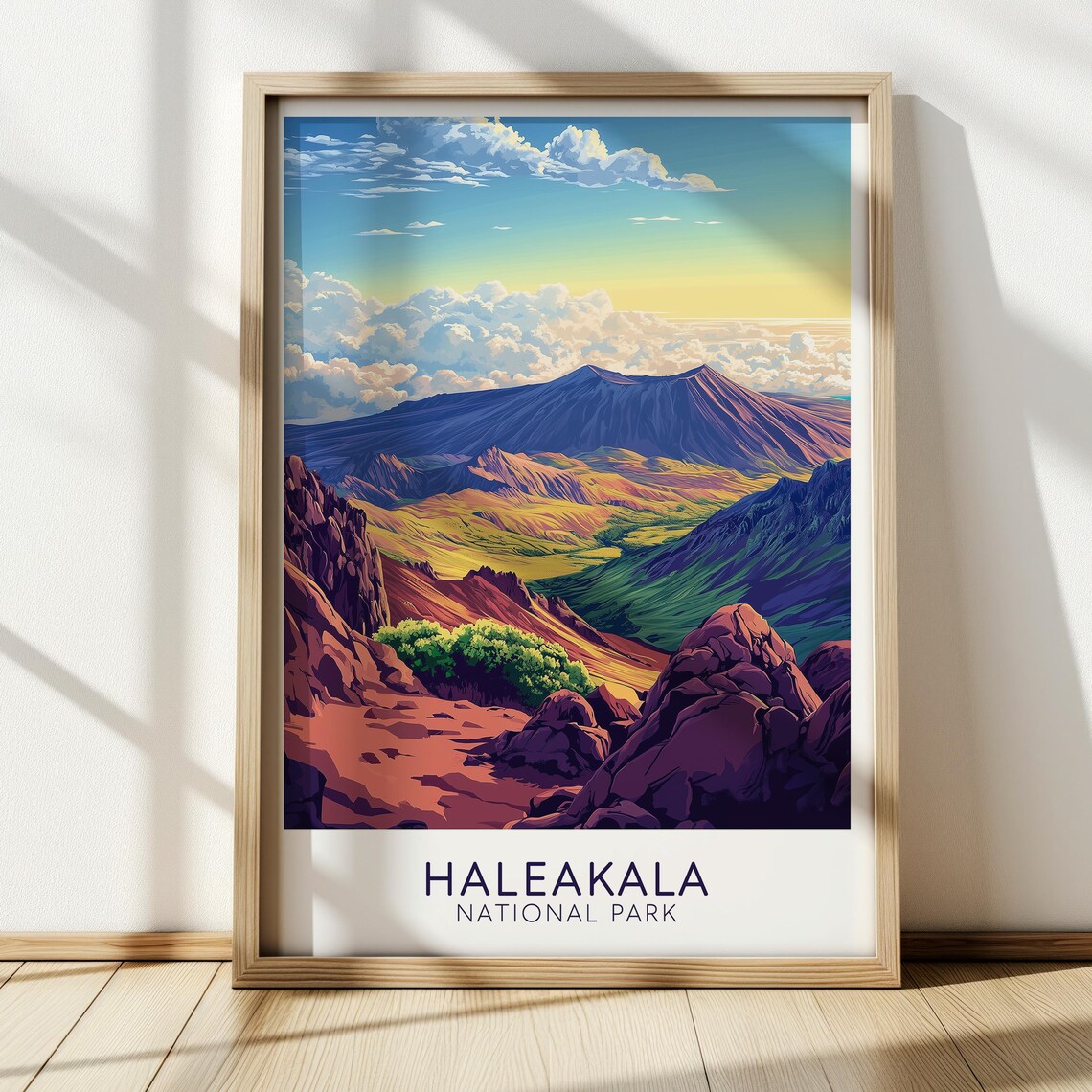 Haleakala National Park Vintage Hawaii Travel Poster