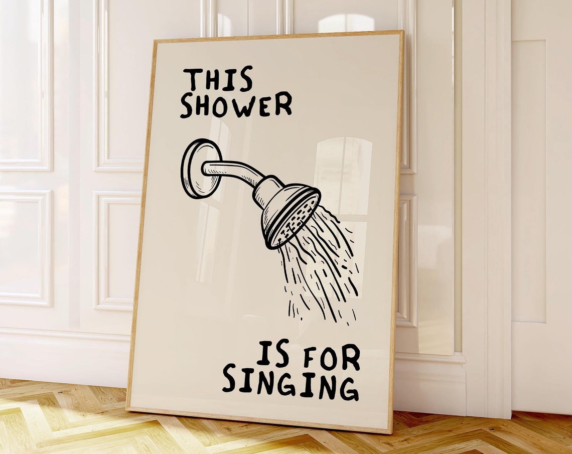 Retro Funny Bathroom Quote Art Print
