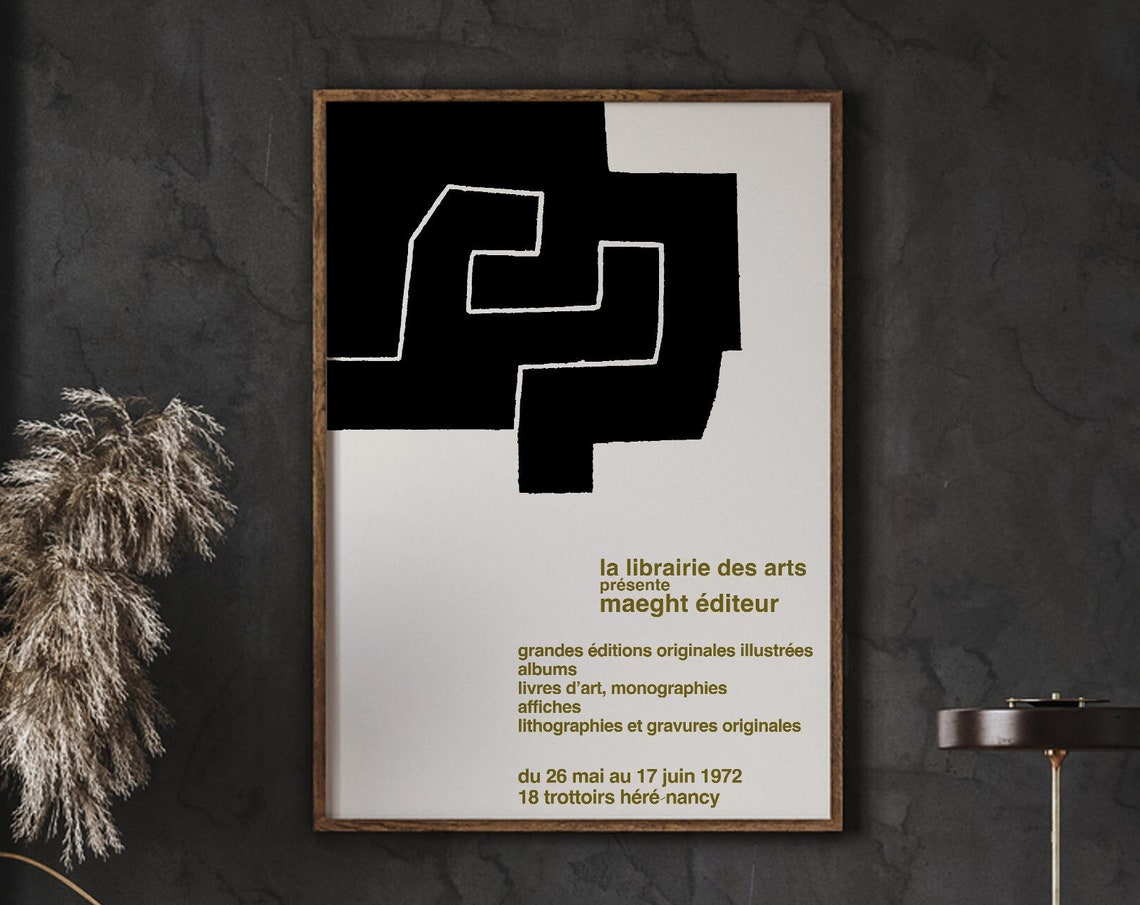 Chillida Maeght Editeur Nancy 1972 Exhibition Black Geometric Poster