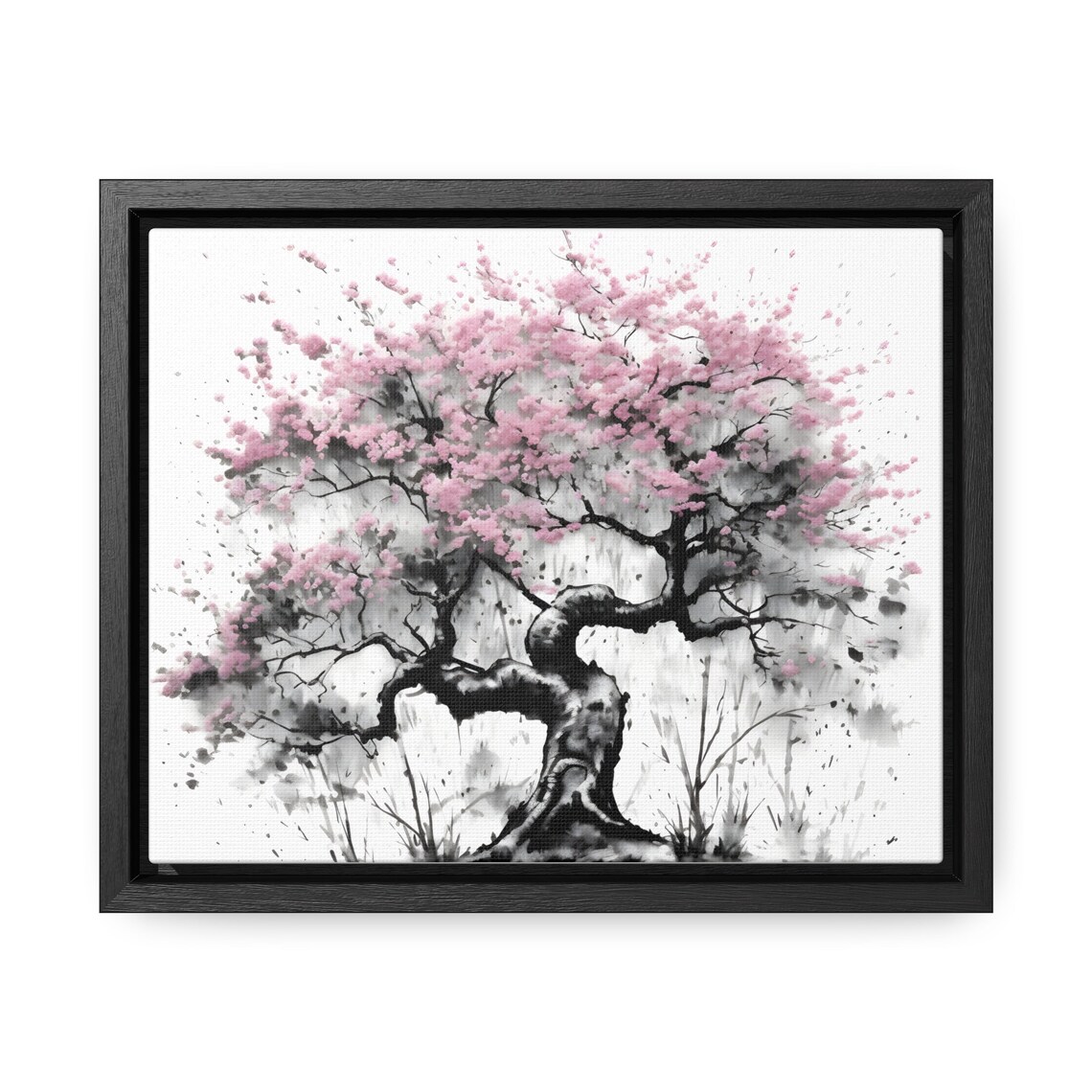 Cherry Blossom Tree Japanese Ink Pink Floral Zen Style Art Poster - Image 4
