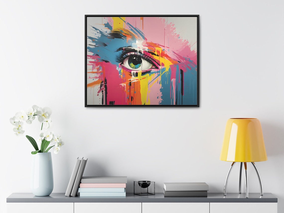 Colorful Painted Eye Pop Art Neon Drips Bold Modern Style Poster - Image 4