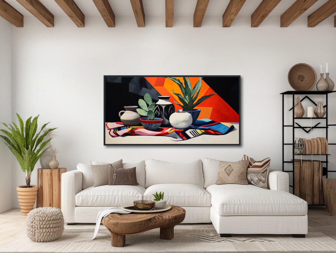 Southwestern Still Life, Agave Cactus and Pottery Art Print - Image 3
