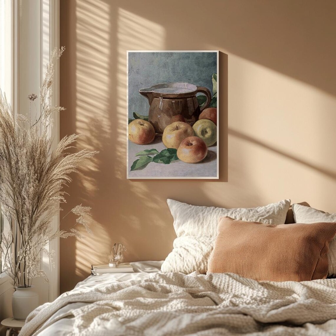 Apples Pitcher Still Life Vintage Harvest Kitchen Painting Poster - Image 2