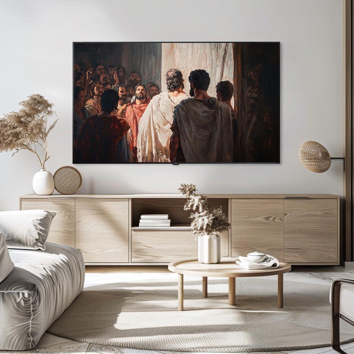 Jesus Christ and the Twelve Disciples Biblical Scene Classical Art Poster - Image 3