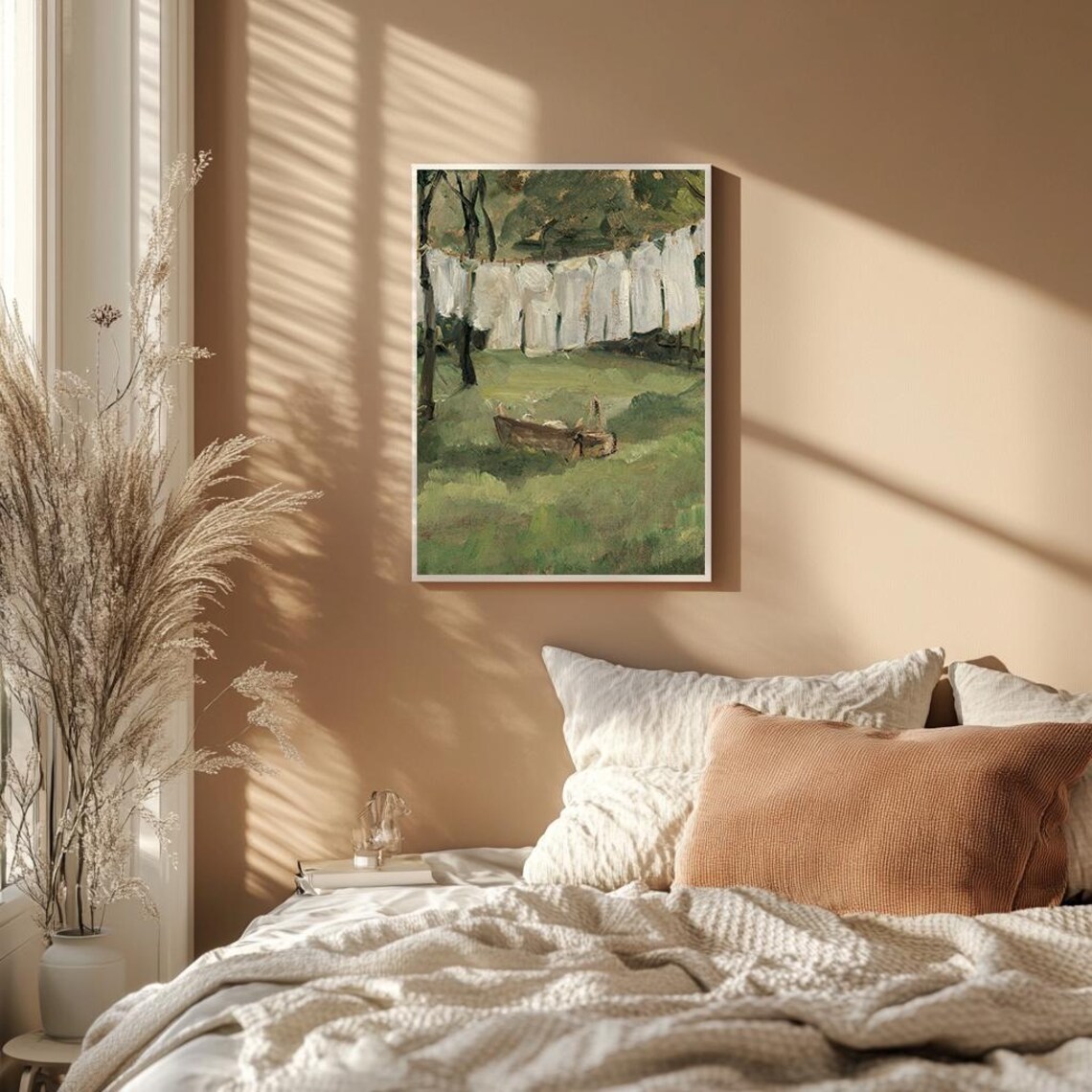Laundry Day Clothesline Vintage Farmhouse Garden Scene Poster - Image 2