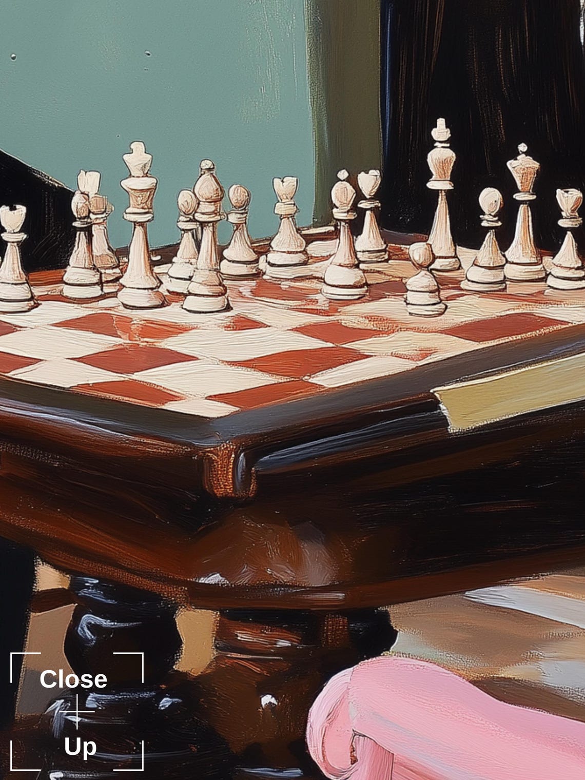 Dapper Crocodile in Tuxedo Playing a Chess Match with an Owl Poster - Image 2