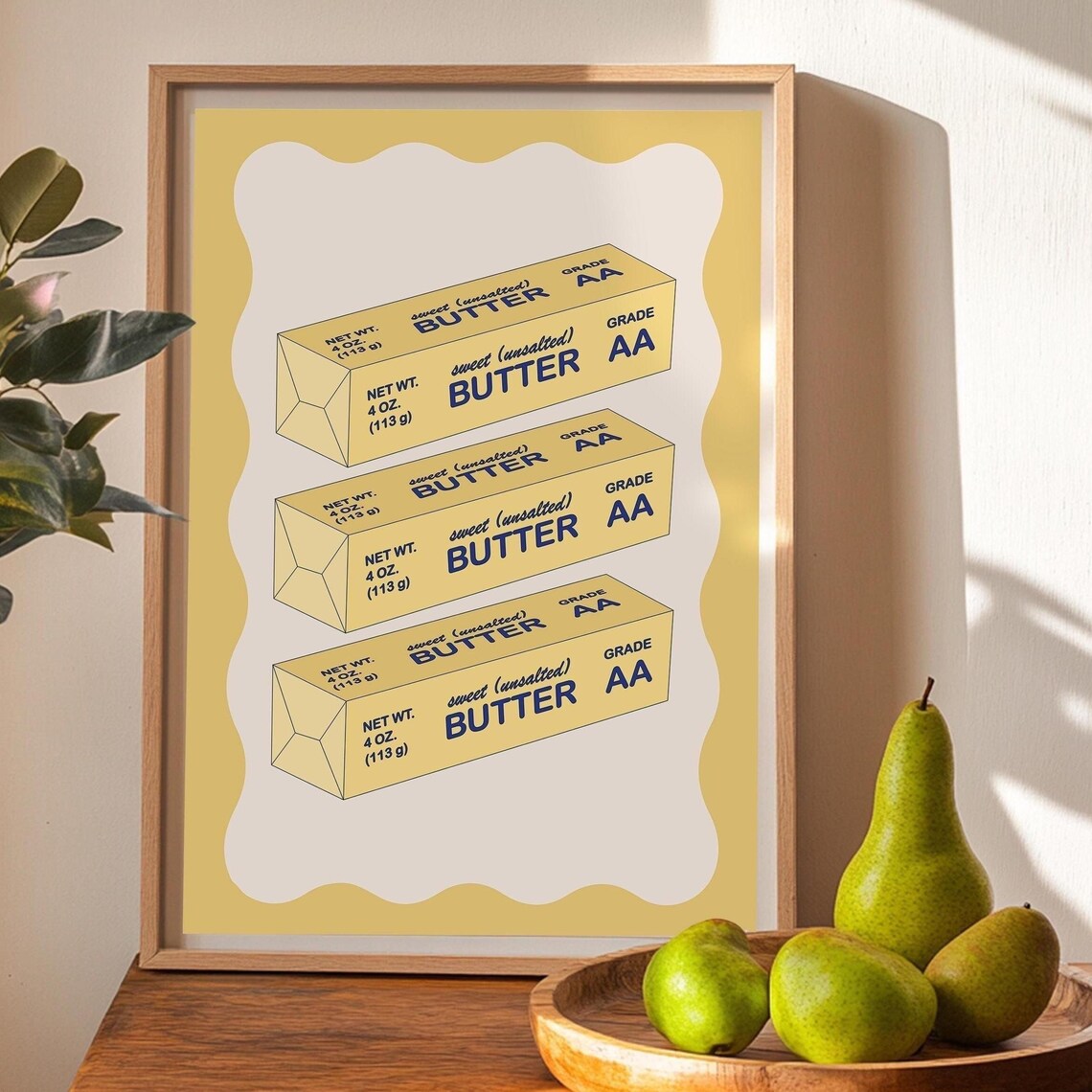 Butter Art Print, Farmhouse Kitchen Decor