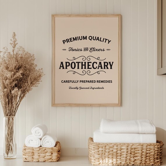Vintage Apothecary Print, French Victorian Castlecore