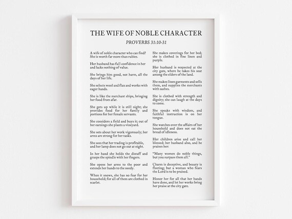 The Wife Of Noble Character, Bible Verse Wall Art