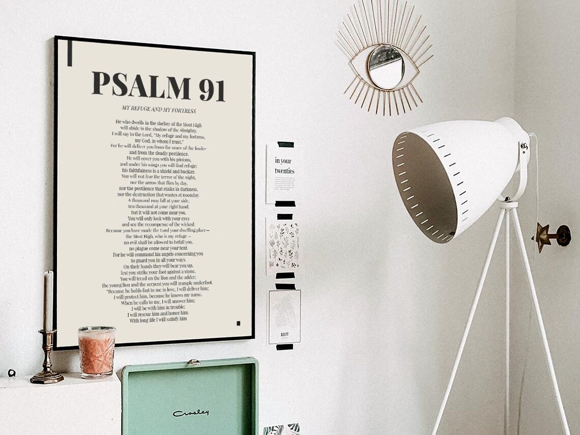 Psalm 91 My Refuge And My Fortress Bible Protection Verse Wall Art - Image 3