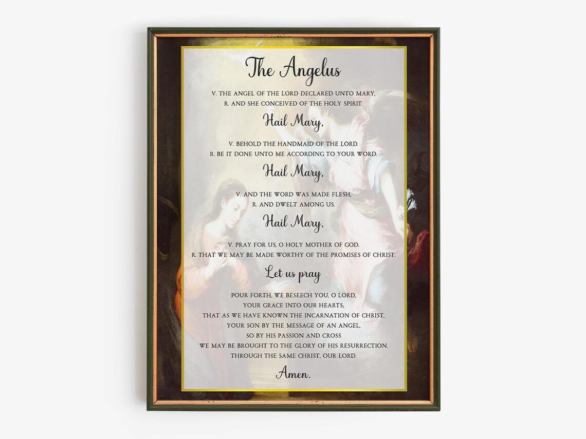 The Angelus Catholic Prayer With Vintage Annunciation Art Print