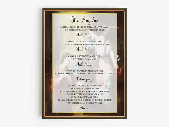 The Angelus Catholic Prayer With Vintage Annunciation Art Print