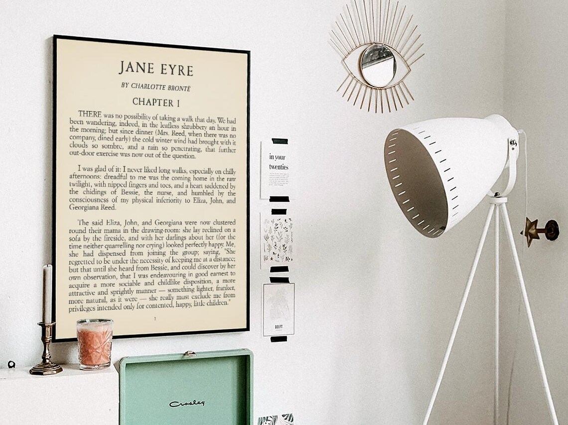 Jane Eyre First Page Chapter 1, Literature Art Print - Image 3