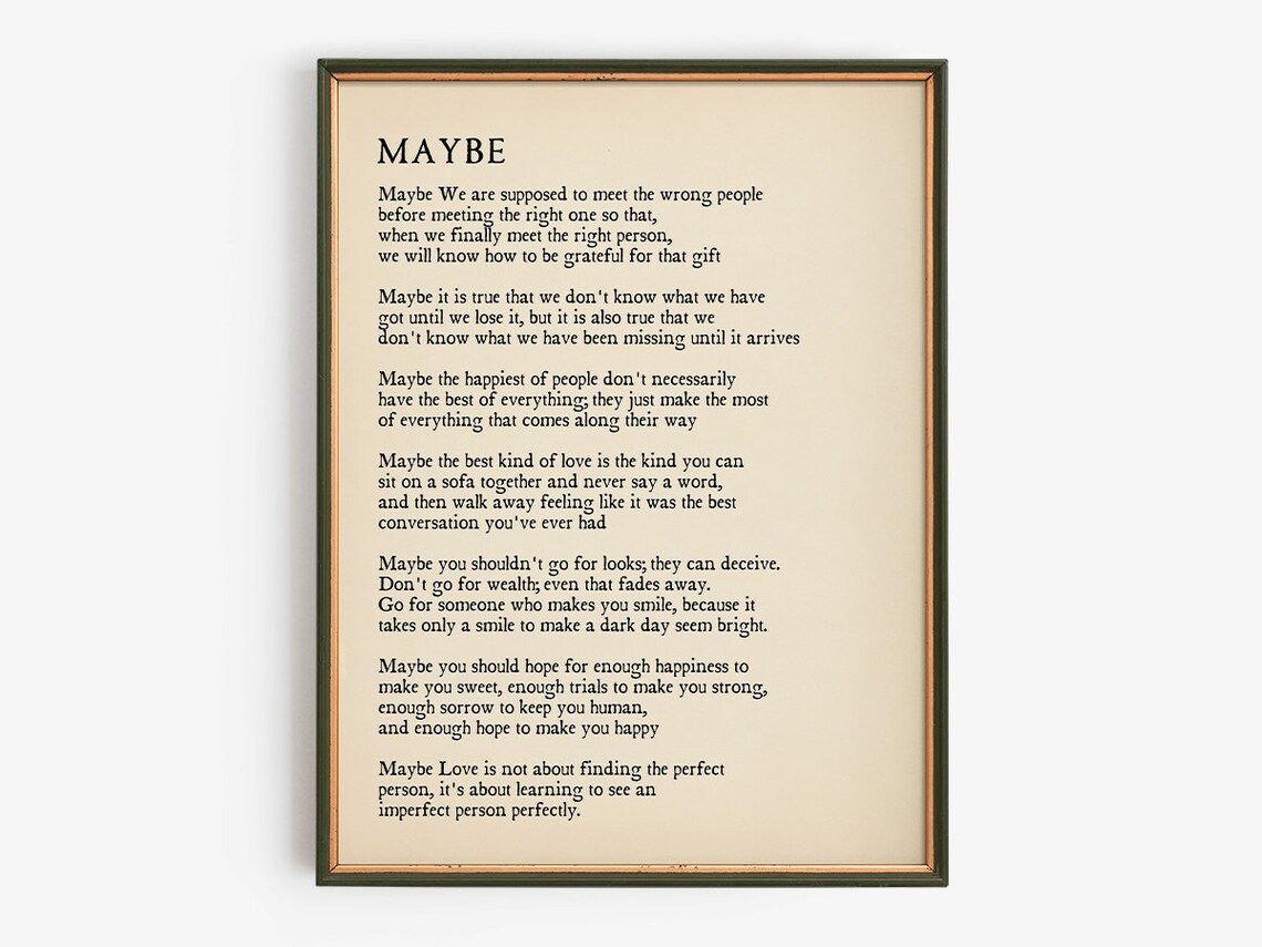 Maybe We Are Supposed To Meet, Vintage Poetry